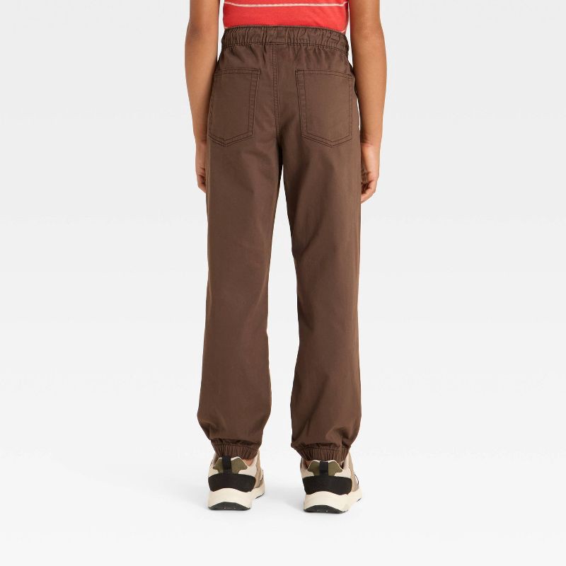 slide 2 of 3, Boys' Stretch Woven Jogger Pull-On Pants - Cat & Jack™ Brown 16, 1 ct