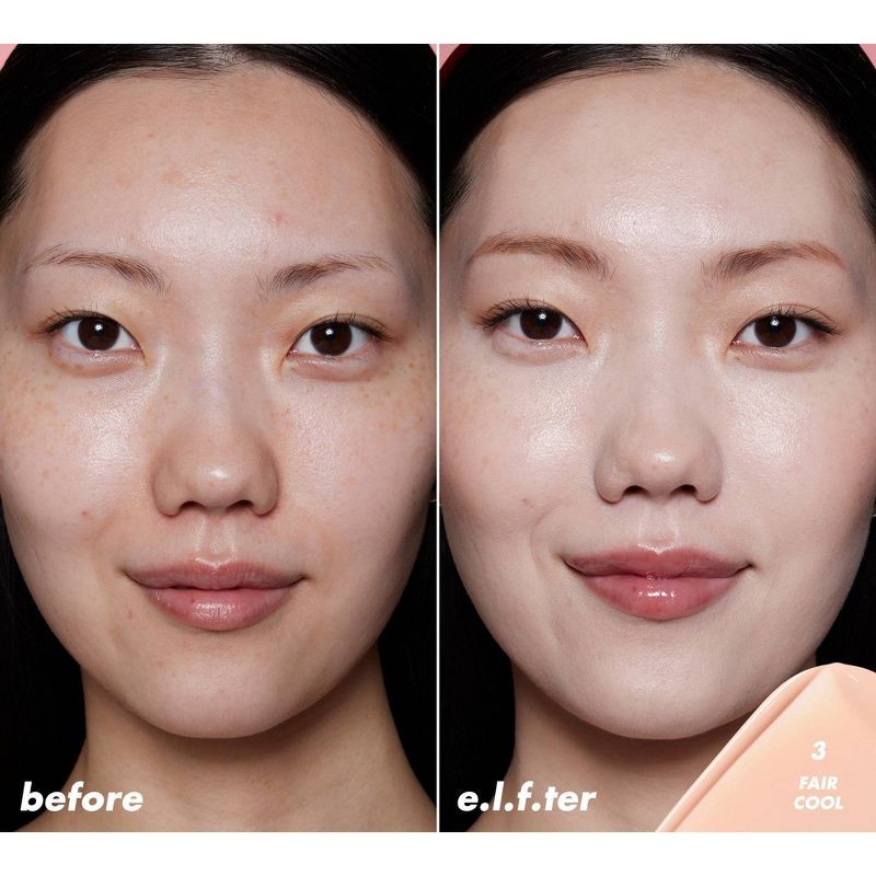 slide 3 of 13, e.l.f. Halo Glow Skin Tint Light Coverage Foundation - Mineral SPF 50 - 3 Fair Cool - 1 fl oz, 1 fl oz