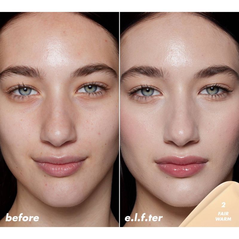 slide 3 of 13, e.l.f. Halo Glow Skin Tint Light Coverage Foundation - Mineral SPF 50 - 2 Fair Warm - 1 fl oz, 1 fl oz