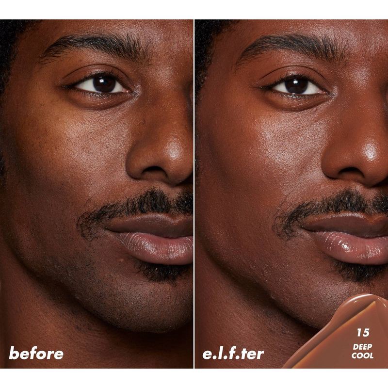 slide 3 of 13, e.l.f. Halo Glow Skin Tint Light Coverage Foundation - Mineral SPF 50 - 15 Deep Cool - 1 fl oz, 1 fl oz