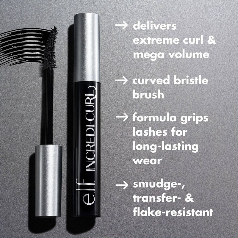 slide 4 of 12, e.l.f. Incredi-Curl Curling & Volumizing Mascara - Deep Brown - 0.32 fl oz, 0.32 fl oz