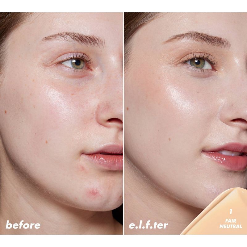 slide 3 of 12, e.l.f. Halo Glow Skin Tint Light Coverage Foundation - Mineral SPF 50 - 1 Fair Neutral - 1 fl oz, 1 fl oz