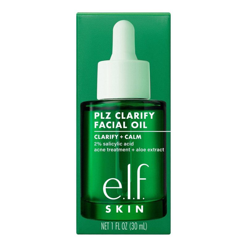 slide 13 of 14, e.l.f. SKIN PLZ Clarify Facial Oil - 2% Salicylic Acid Acne Treatment + Aloe Extract - 1 fl oz, 1 fl oz