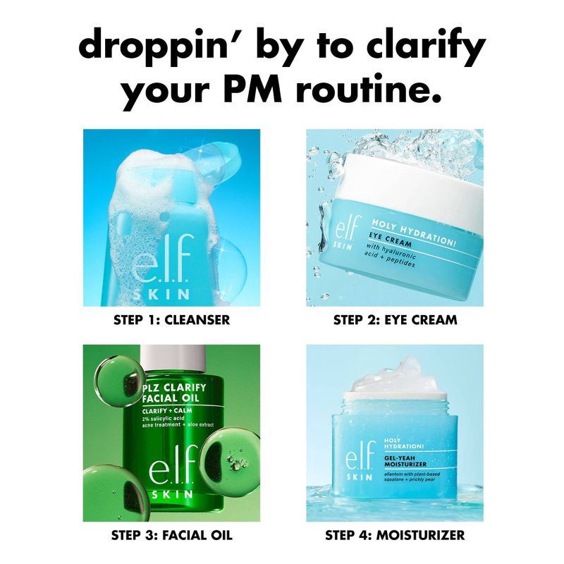 slide 11 of 14, e.l.f. SKIN PLZ Clarify Facial Oil - 2% Salicylic Acid Acne Treatment + Aloe Extract - 1 fl oz, 1 fl oz