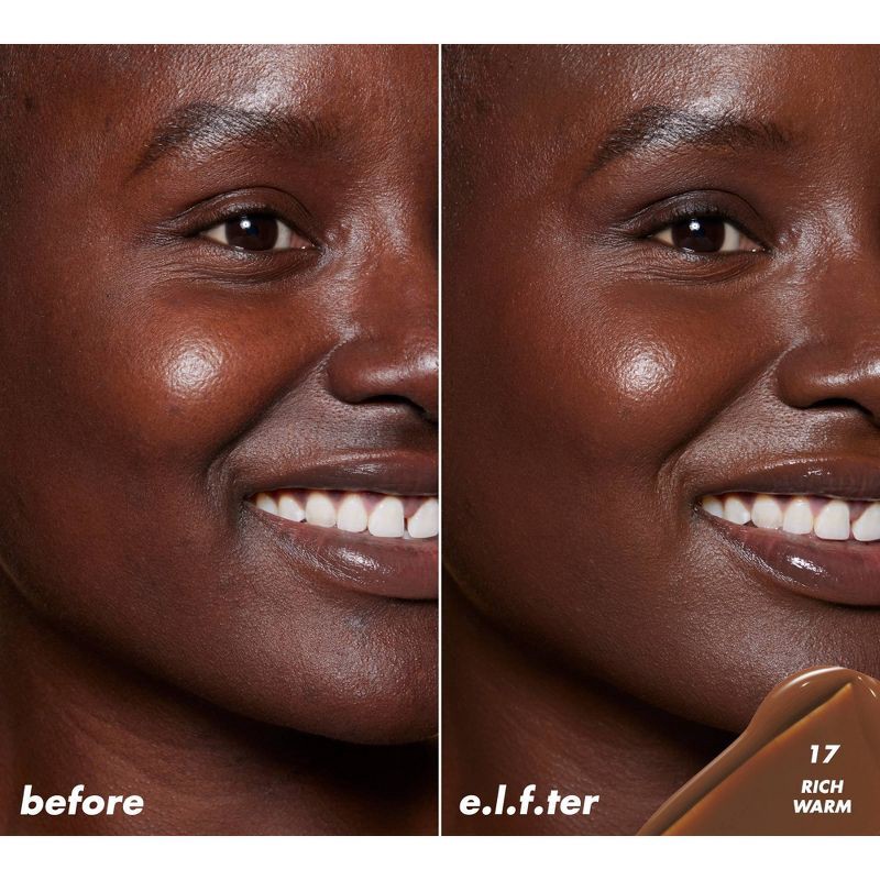 slide 3 of 13, e.l.f. Halo Glow Skin Tint Light Coverage Foundation - Mineral SPF 50 - 17 Rich Warm - 1 fl oz, 1 fl oz