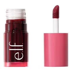 e.l.f. Sheer For It Blush Tint - Buildable Stain For Lips + Cheek - Left on Red - 0.22 fl oz
