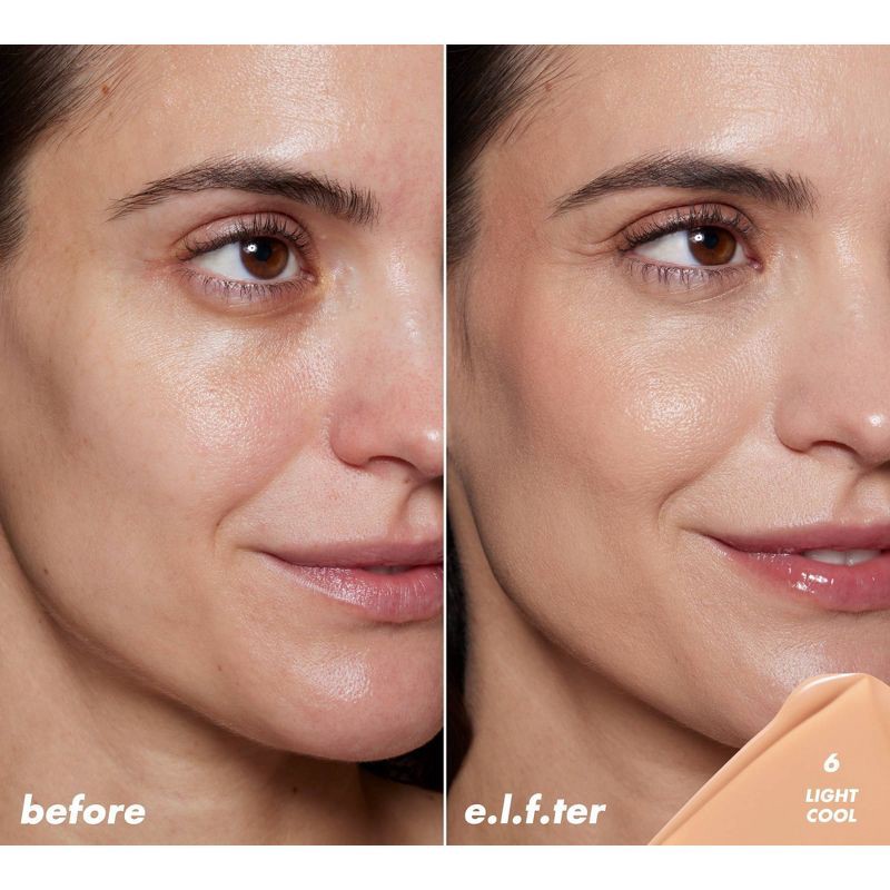 slide 3 of 13, e.l.f. Halo Glow Skin Tint Light Coverage Foundation - Mineral SPF 50 - 6 Light Cool - 1 fl oz, 1 fl oz
