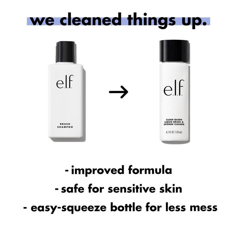 slide 3 of 7, e.l.f. Clean Queen Liquid Brush & Sponge Cleaner - 4.1 fl oz, 4.1 fl oz