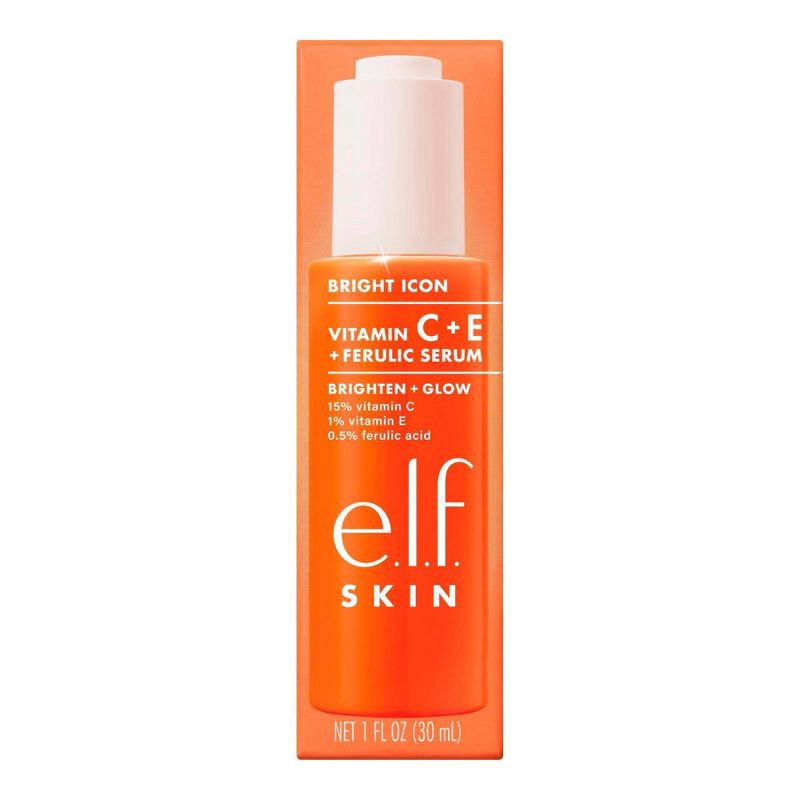 slide 13 of 14, e.l.f. SKIN Bright Icon Vitamin C + E + Ferulic Face Serum - 1 fl oz, 1 fl oz