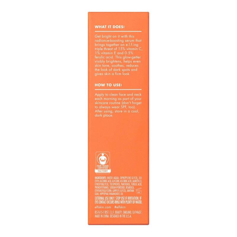 slide 14 of 14, e.l.f. SKIN Bright Icon Vitamin C + E + Ferulic Face Serum - 1 fl oz, 1 fl oz