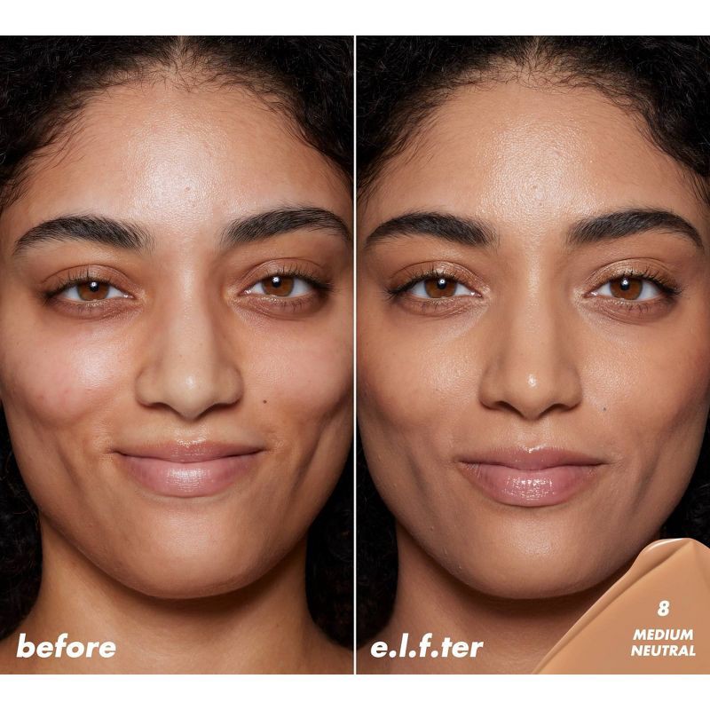 slide 3 of 13, e.l.f. Halo Glow Skin Tint Light Coverage Foundation - Mineral SPF 50 - 8 Medium Neutral - 1 fl oz, 1 fl oz