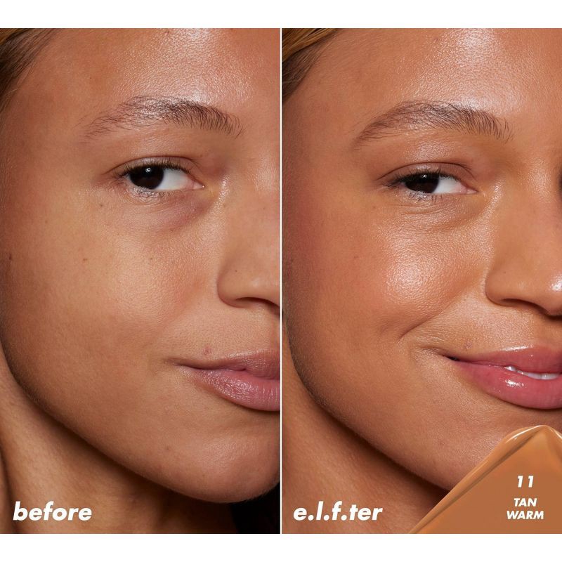 slide 3 of 13, e.l.f. Halo Glow Skin Tint Light Coverage Foundation - Mineral SPF 50 - 11 Tan Warm - 1 fl oz, 1 fl oz