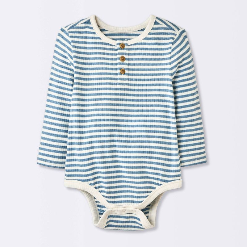 slide 4 of 4, Baby Boys' 2pc Striped Suspender Top & Bottom Set - Cloud Island™ Blue 24M, 2 ct