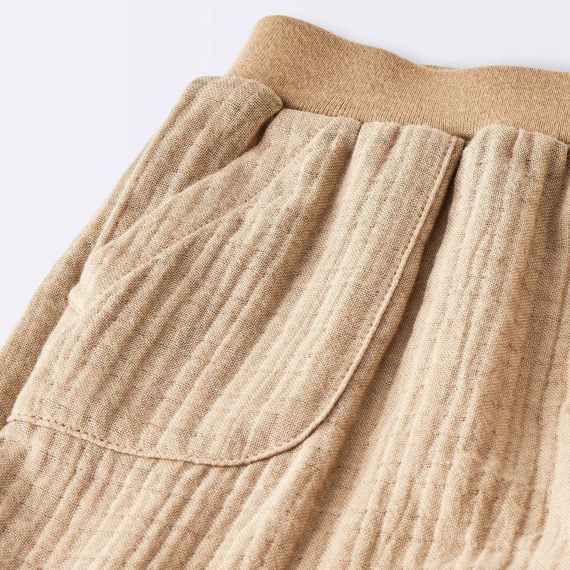 slide 2 of 4, Baby Boys' 2pc Striped Pocket T-Shirt and Shorts Set - Cloud Island™ Tan 18M, 2 ct