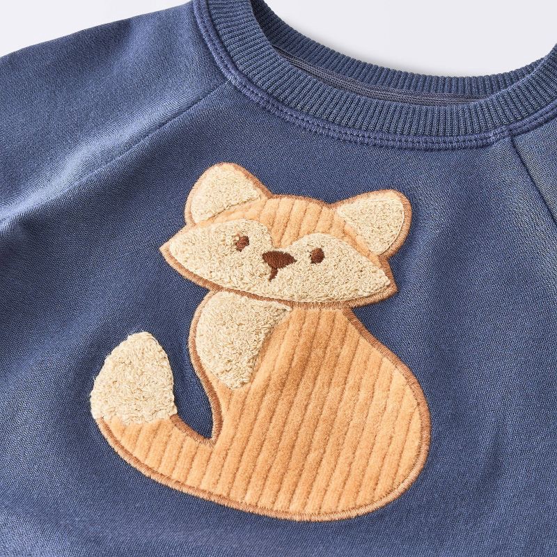 slide 2 of 4, Baby Boys' 2pc Fox Sweatshirt & Corduroy Pants Set - Cloud Island™ Navy Blue 24M, 2 ct