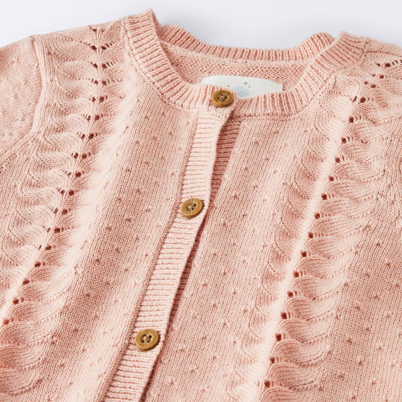 slide 2 of 4, Baby Girls' 2pc Pointelle Sweater Set - Cloud Island™ Pink 24M, 2 ct