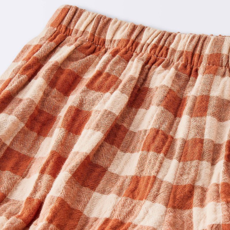 slide 3 of 4, Baby Girls' 2pc Flutter Gingham Set - Cloud Island™ Orange Newborn, 2 ct