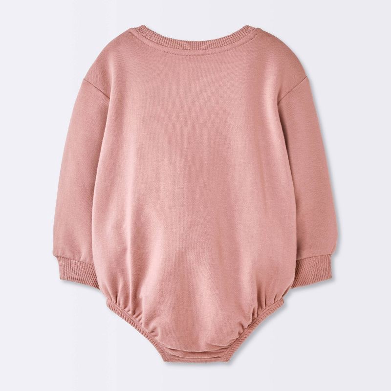 slide 2 of 4, Baby Girls' Love Sweatshirt Romper- Cloud Island™ Pink Newborn, 1 ct