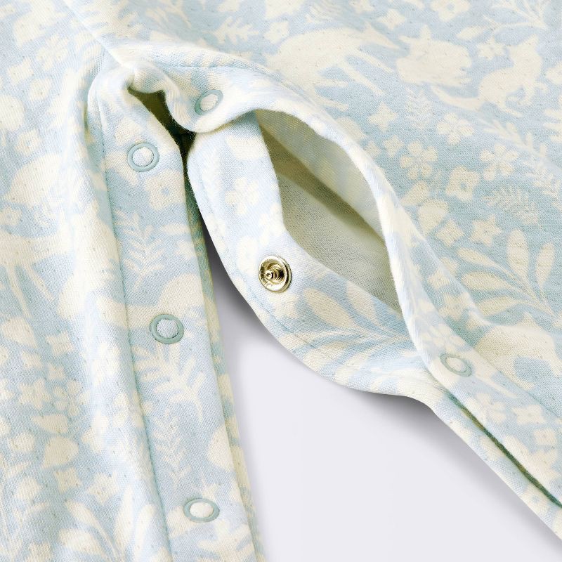 slide 2 of 4, Baby Girls' Long Leg Floral Romper - Cloud Island™ Blue Newborn, 1 ct