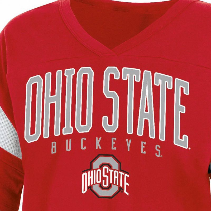slide 3 of 3, NCAA Ohio State Buckeyes Women's Jersey T-Shirt - L, 1 ct
