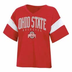 NCAA Ohio State Buckeyes Women's Jersey T-Shirt - XL