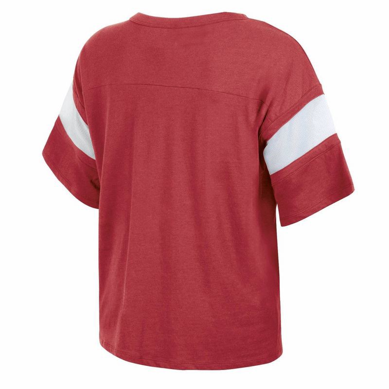 slide 2 of 3, NCAA USC Trojans Women's Jersey T-Shirt - M: V Neck, Three Quarter Sleeve, Fit, 1 ct