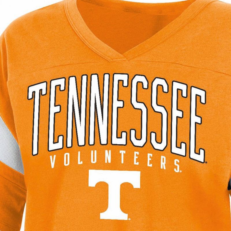 slide 3 of 3, NCAA Tennessee Volunteers Women's Jersey T-Shirt - M: Cotton-Polyester Blend, Fit, V Neck, Short Sleeve, 1 ct