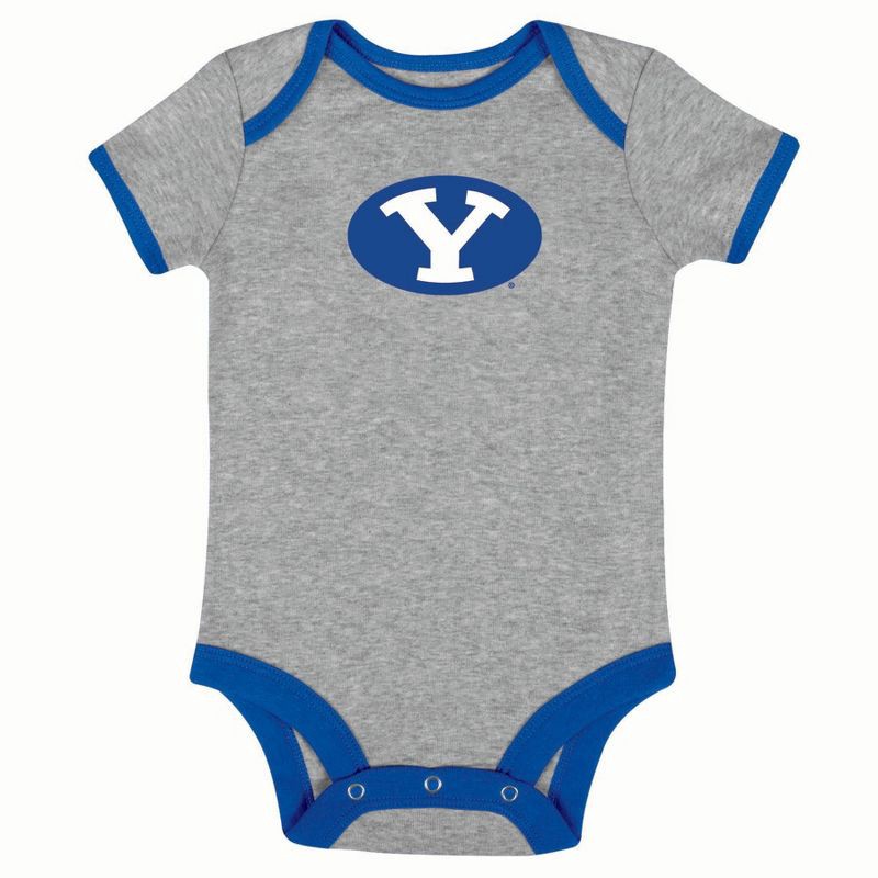 slide 2 of 4, NCAA BYU Cougars Infant Toddler Boys' 3pk Bodysuit - 3-6M, 3 ct
