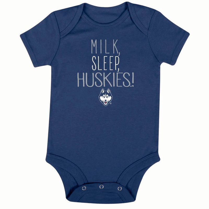 slide 3 of 4, NCAA UConn Huskies Infant Toddler Boys' 3pk Bodysuit - 3-6M, 3 ct