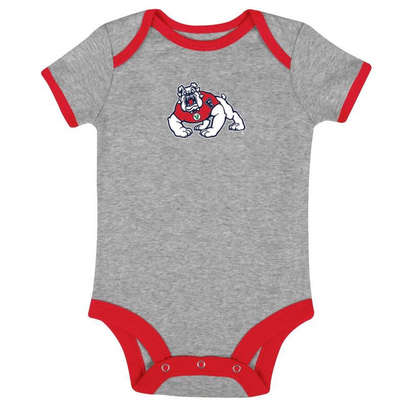 slide 2 of 4, NCAA Fresno State Bulldogs Infant Toddler Boys' 3pk Bodysuit - 6-9M, 3 ct