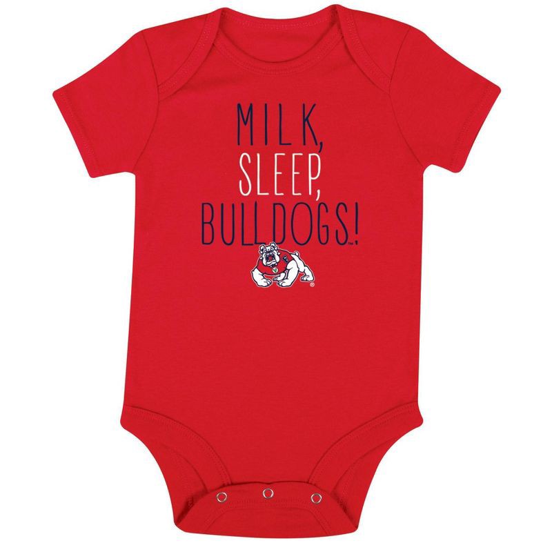 slide 3 of 4, NCAA Fresno State Bulldogs Infant Toddler Boys' 3pk Bodysuit - 6-9M, 3 ct