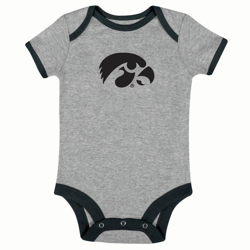 slide 4 of 4, NCAA Iowa Hawkeyes Infant Toddler Boys' 3pk Bodysuit - 6-9M, 3 ct