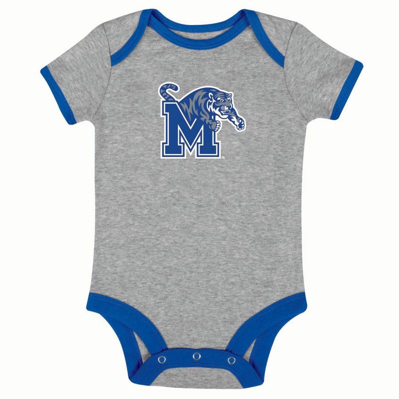slide 2 of 4, NCAA Memphis Tigers Infant Toddler Boys' 3pk Bodysuit - 3-6M, 3 ct