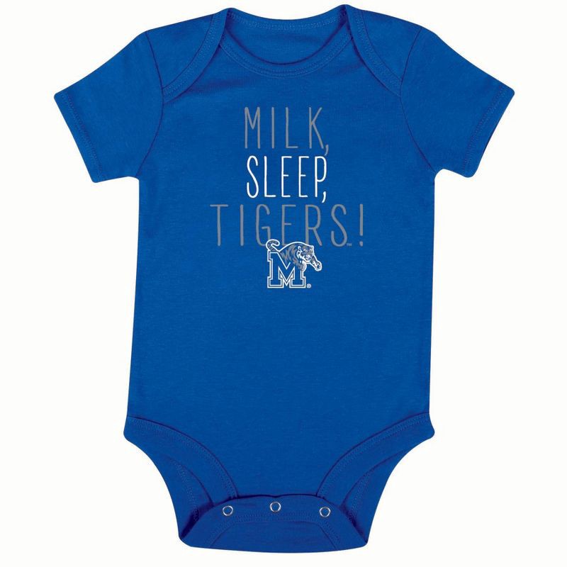 slide 3 of 4, NCAA Memphis Tigers Infant Toddler Boys' 3pk Bodysuit - 3-6M, 3 ct