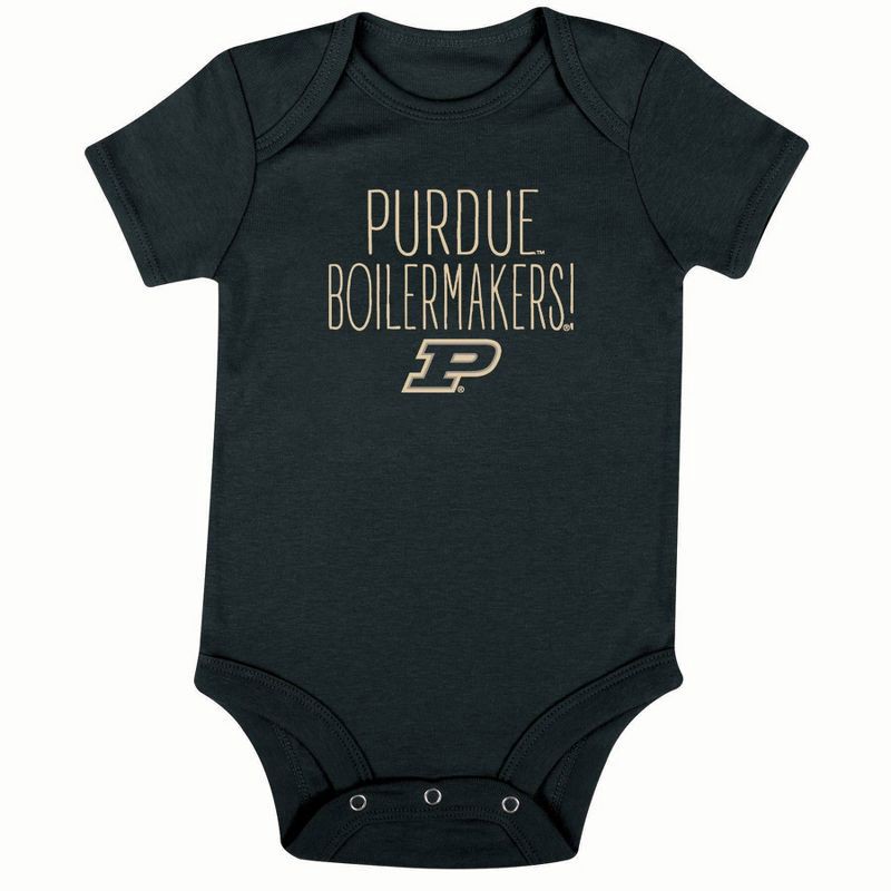 slide 4 of 4, NCAA Purdue Boilermakers Infant Toddler Boys' 3pk Bodysuit - 0-3M, 3 ct