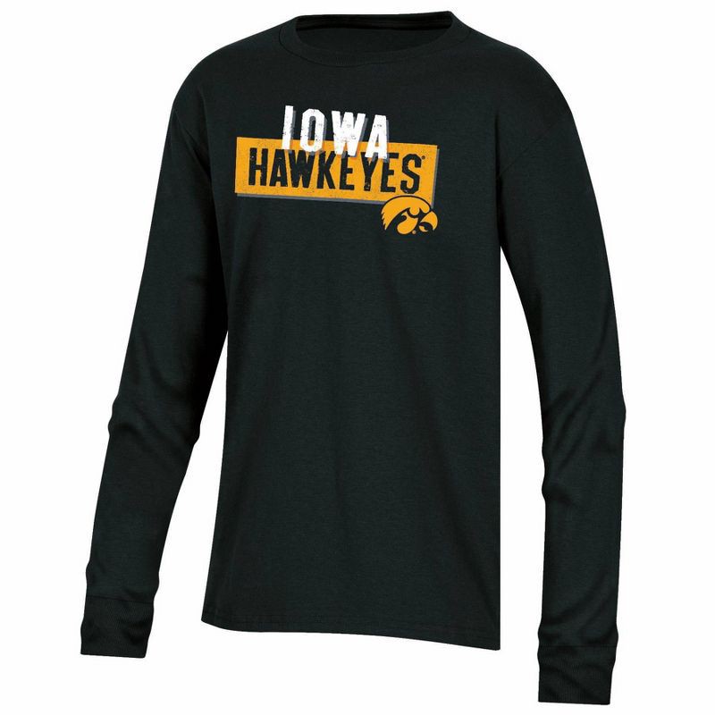 slide 1 of 3, NCAA Iowa Hawkeyes Boys Long Sleeve T-Shirt - XL, 1 ct
