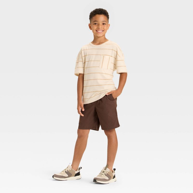 slide 3 of 3, Boys' Playwear 'At the Knee' Pull-On Shorts - Cat & Jack™ Brown XL, 1 ct