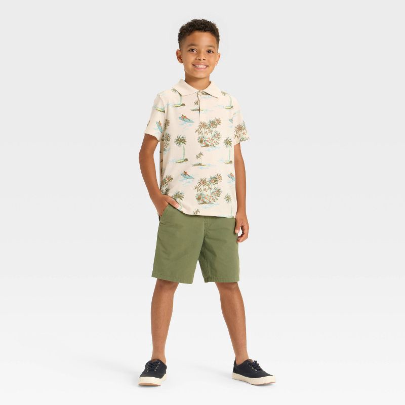 slide 3 of 3, Boys' Flat Front 'At the Knee' Chino Shorts - Cat & Jack™ Mint Green 4, 1 ct