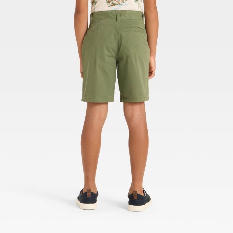 slide 2 of 3, Boys' Flat Front 'At the Knee' Chino Shorts - Cat & Jack™ Mint Green 5, 1 ct
