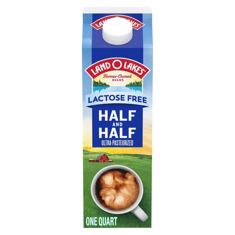 slide 1 of 8, Land O'Lakes Unflavored Lactose Free Half and Half - 32 fl oz, 32 fl oz