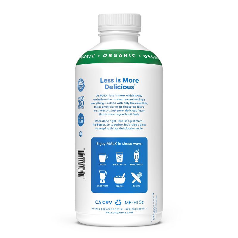 slide 2 of 8, MALK Organics Unsweetened Almond Vanilla Milk - 28 fl oz, 28 fl oz
