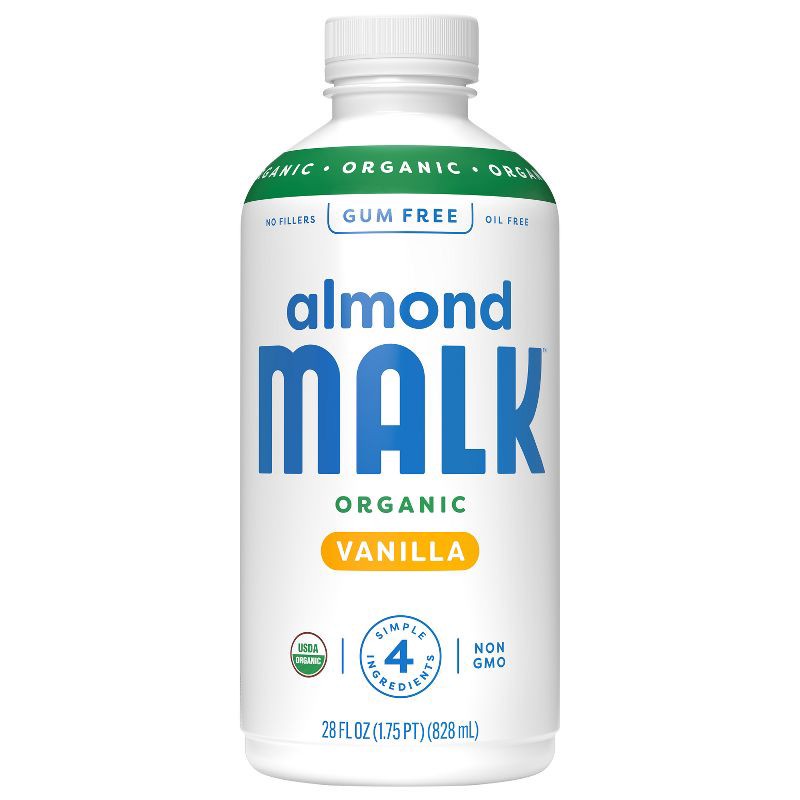 slide 1 of 8, MALK Organics Unsweetened Almond Vanilla Milk - 28 fl oz, 28 fl oz