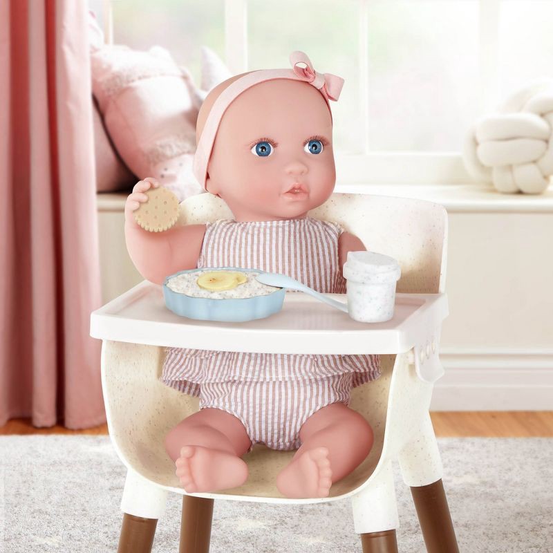 slide 5 of 7, LullaBaby Doll High Chair and Accessories Set: Includes Play Food for 14 Inch Dolls, 14-Piece Plastic Kit, 1 ct