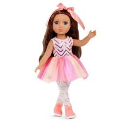 Glitter Girls 14" Doll with Party Outfit Dalia: Blue Eyes, Girl Theme, Brown Wavy Hair, Plastic & Polyester