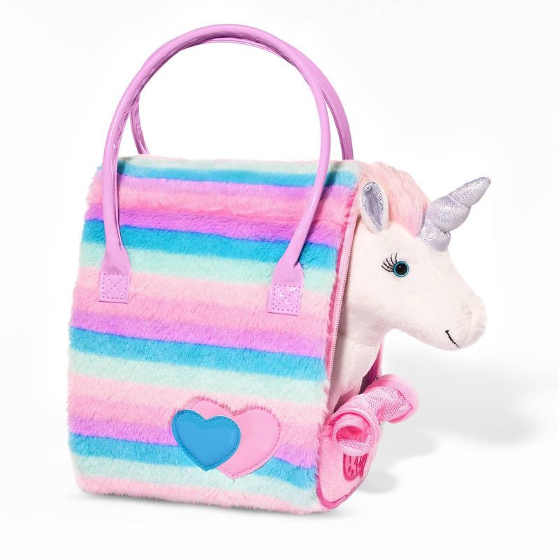 slide 3 of 5, Pucci Pals Plush with Purse Rainbow Glam Bag & Sparkly Unicorn: Stuffed Fantasy Animal Set, Pets Theme, 9" Height, 1 ct