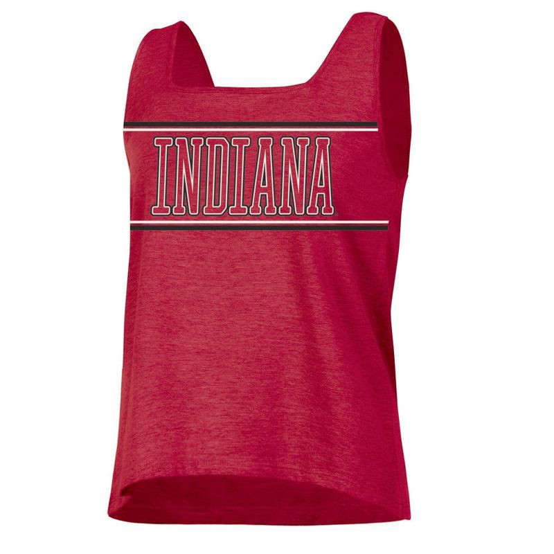 slide 1 of 3, NCAA Indiana Hoosiers Women's Fashion Tank Top - M: Cotton-Polyester Blend, Squareneck, 1 ct