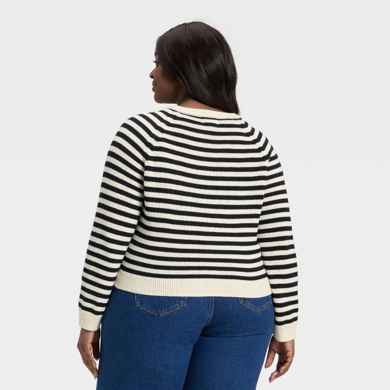 slide 2 of 3, Women's Button-Down Cardigan Sweater - Universal Thread™ Black Striped XXL, 1 ct