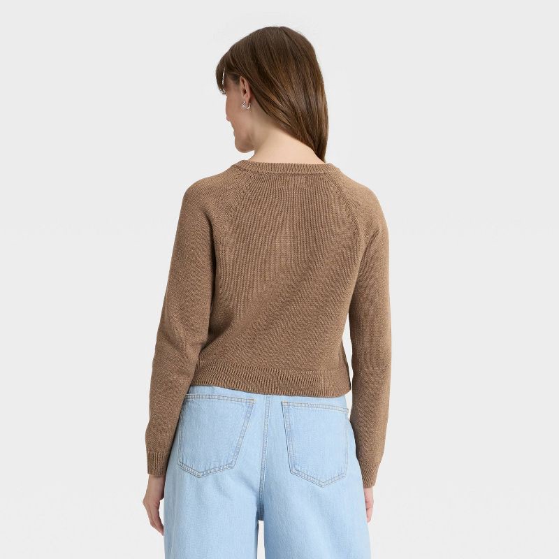 slide 3 of 3, Women's Button-Down Cardigan Sweater - Universal Thread™ Brown S, 1 ct