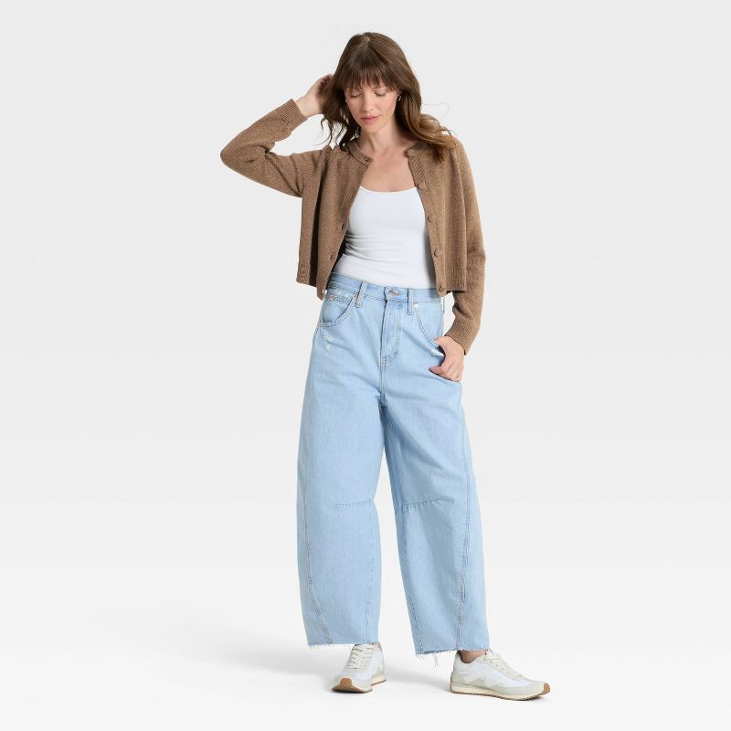 slide 3 of 3, Women's Button-Down Cardigan Sweater - Universal Thread™ Brown M, 1 ct