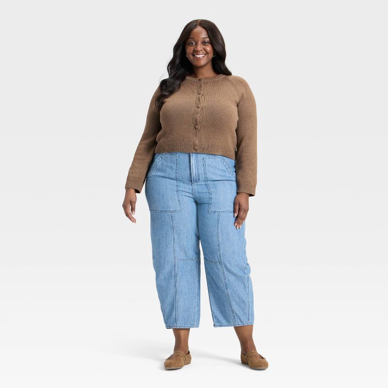 slide 3 of 3, Women's Button-Down Cardigan Sweater - Universal Thread™ Brown XXL, 1 ct